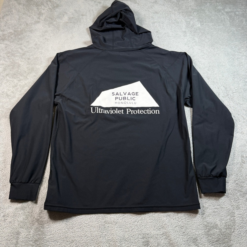Salvage Public Honolulu Sun Hoodie Mens Medium Black UV Protection Long Sleeve